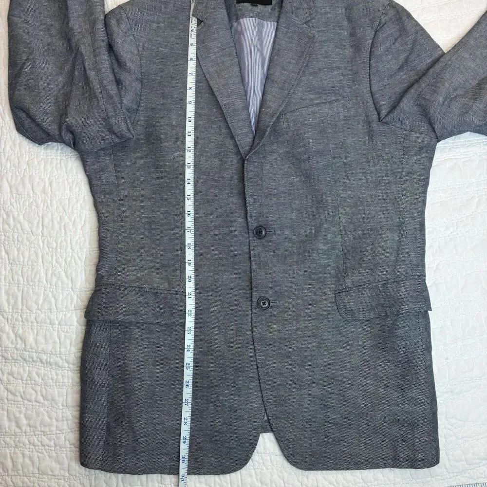 Banana Republic Linen cotton chambray sport coat Sz 42R slim fit tailored summer